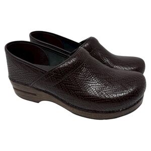 Dansko Professional Brown Woven Leather Clogs